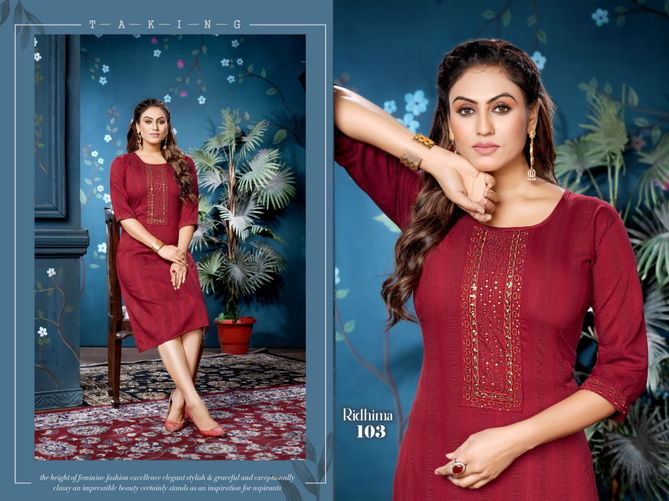 Beauty Ridhima Exclusive Wear Fancy Wholesale Kurti Collection